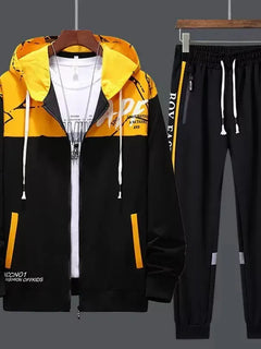 2027 New Style Men Cardigan and Pants Casual 2 Piece Set Sportswear Spring and Autumn Men's Clothing Printed Tracksuits Hoodies