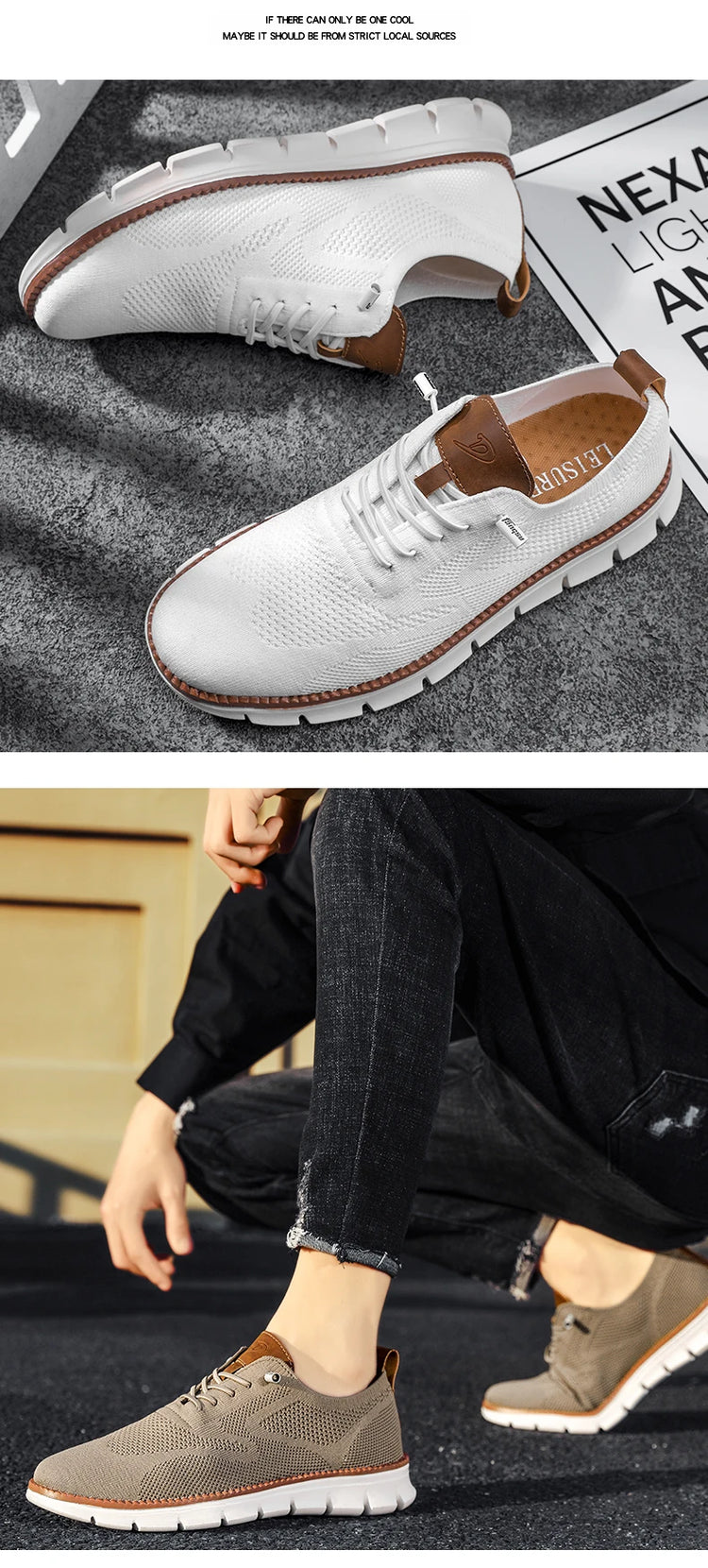 Scarpe Eleganti Casual da Uomo, Sneakers da Passeggio alla Moda, Oxford in Rete per il Lavoro, Leggere con Suola Morbida