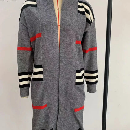 Print Long Cardigan For Women 2025 New Autumn Winter Clothes Knit Loose Outerwear Soft Sweater Coat Streetwear Fashion Cover Up
