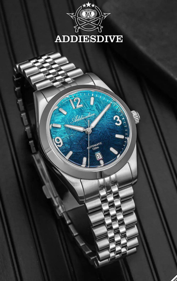 ADDIESDIVE 2026 New Men's Automatic Mechanical Watch 100m Waterproof Sapphire Crystal Calendar Super Luminous Dive Male Watches