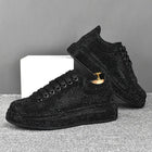 men's luxury fashion punk hip hop platform shoes lace-up cow suede leather rhinestone derby shoe designer sneakers mans footwear