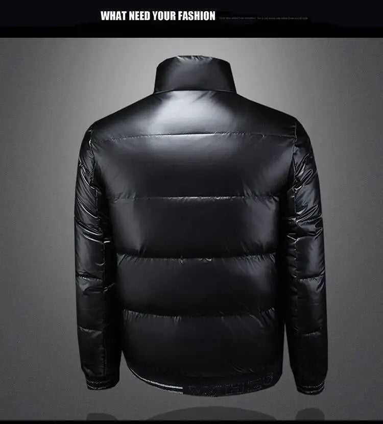 Autumn Winter New Men's Trendy American Style High Street Down Jacket Elegant Casual Stand Collar Padded Coat Mens Clothing