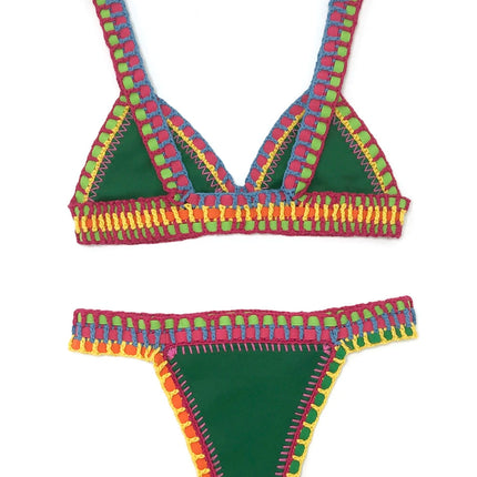 Set bikini verde all'uncinetto Costume da bagno donna Costumi da bagno Costumi da bagno Feminino Bikini Maillot De Bain Femme Badeanzug Damen Costume da bagno PlatiNum