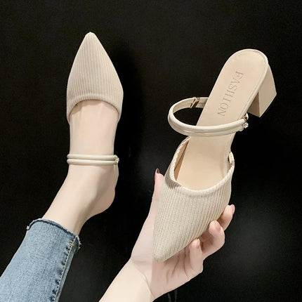 Stylish Casual Women's Sandals 2026 Comfortable Versatile Elegant with Mid-Heel Wear-Resistant Summer Style
