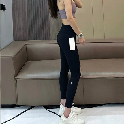 AL Women's High-Waist Airlift Yoga Leggings - Solid Color Tight Workout Pants for Pilates, Exercise & Street Style PlatiNum