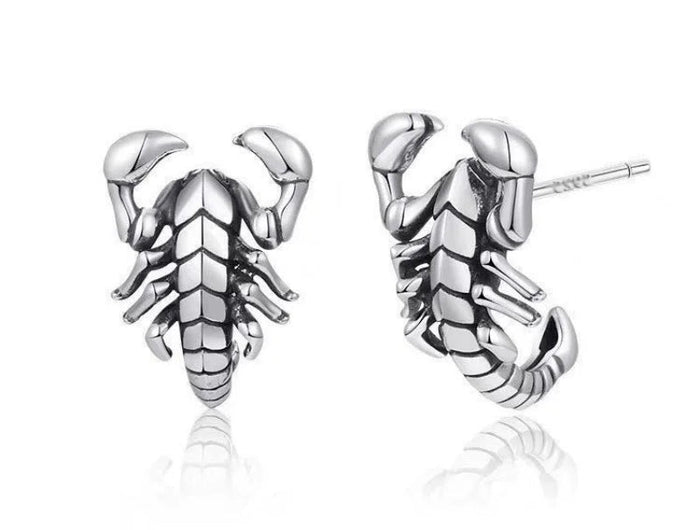 Buyee 925 Sterling Silver unico orecchino carino scorpione animale orecchino per donna uomo moda Punk Fine Jewelry orecchino platinumshop
