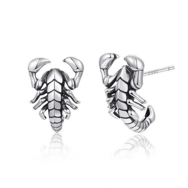 Buyee 925 Sterling Silver unico orecchino carino scorpione animale orecchino per donna uomo moda Punk Fine Jewelry orecchino platinumshop