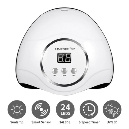 LIMEGIRL Professional Nail UV Lamp Manicure Nail Dryer Lamp LED for UV Gel Polish Drying LED UV Gel Nail Machine Smart Sensor USB Plug