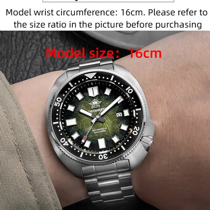 ADDIESDIVE New 43.8mm Watch for Men Dive AD2511 Luxury Sapphire Quartz Wristwatch 100m Waterproof Stainless Steel Luminous Watch