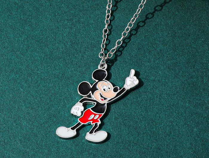 Gioielli Disney minimalisti - Collana con ciondoli smaltati di Topolino da indossare ogni giorno PlatiNum