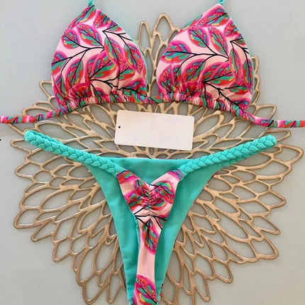 Nuovo Sexy Bikini da Donna per Vacanze al Mare, Set Due Pezzi PlatiNum