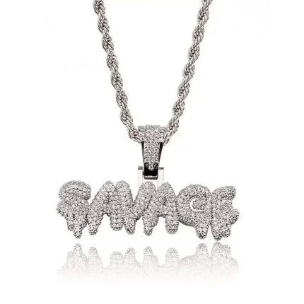 Hip Hop Ice Out Dollar Money Bag Necklace Shiny Cubic Zirconia Wallet Pendant for Men Women Hip Hop Rock Rap Cool Jewelry PlatiNum