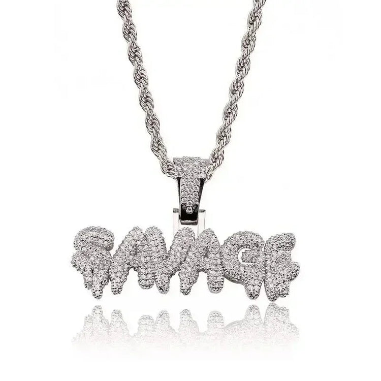 Hip Hop Ice Out Dollar Money Bag Necklace Shiny Cubic Zirconia Wallet Pendant for Men Women Hip Hop Rock Rap Cool Jewelry PlatiNum