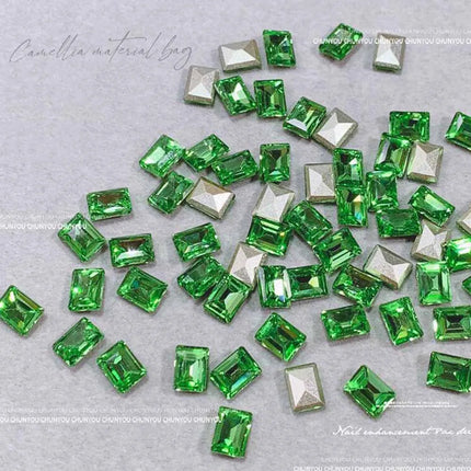 50pcs/bag Ice Sugar Rectangular Pointed Nail Art Jewelry Right Angle Nail Diamond Sugar Diamond Super Flash Nail Jewelry 6mmx8mm
