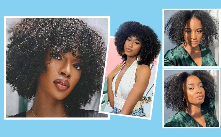 100g/PC Mongolian Afro Kinky Curly Human Hair Bundles 1/3PC Set Double Weft Hair Extensions Natural Color Full End Virgin Hair