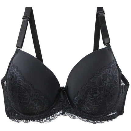 2024 New Sexy Lace Bow Bras For Women Push Up 34/75 36/80 38/85 40/90 42/95 44/100 BCDE Cup Undrwear Plus Size Linger
