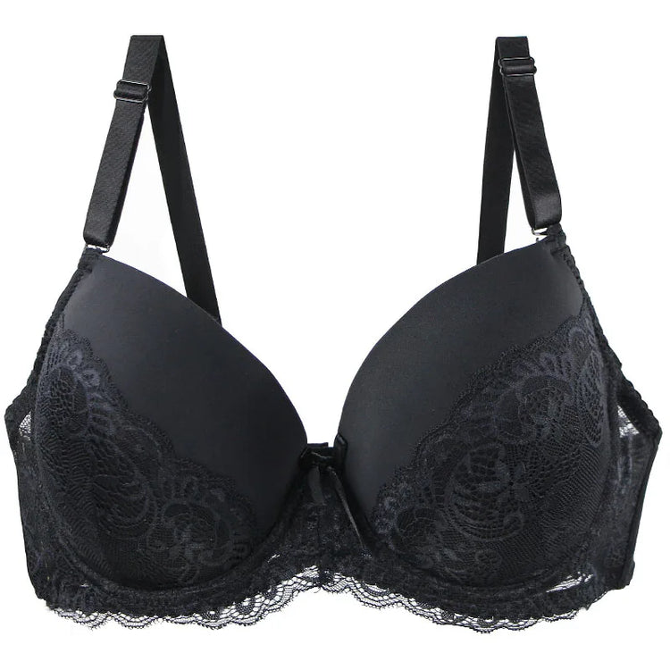 2024 New Sexy Lace Bow Bras For Women Push Up 34/75 36/80 38/85 40/90 42/95 44/100 BCDE Cup Undrwear Plus Size Linger