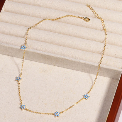 Moda colorata cubic zirconia 5 pezzi collana di fiori per le donne girocollo catena clavicola regali di gioielli da sposa