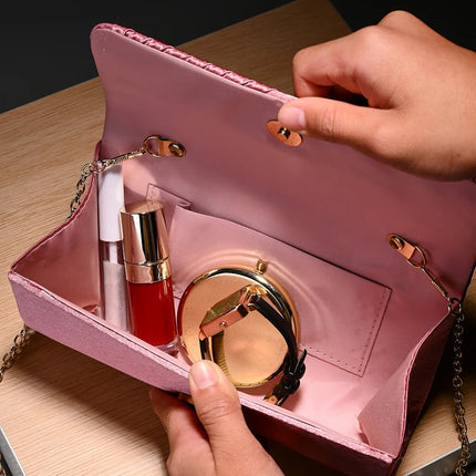 Luxury Stripes Designer One-shoulder bag Envelope Evening Clutch Bags hardware shoulder bag women wedding party gift bag PlatiNum