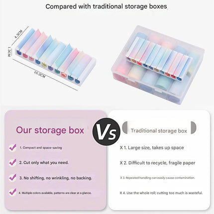 10 Grids Nail Transfer Paper Storage Box 3D Printing Portable Organizer Case for Nail Art Stickers Decals, Desk Shelf Home Salon