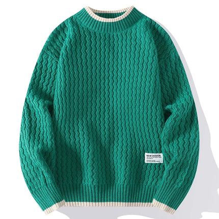 Legible Autumn and Winter Casual Sweaters Men Round Neck Collar Knitted Pullovers Male Loose Sweater Man