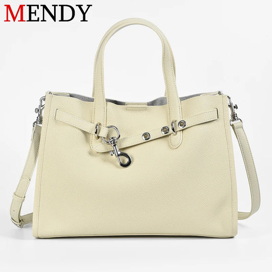 Mendy Large Women's Bag Hand Bags Genuine leather Tote Bag Lady Female Fashion Designer Luxury Business Shoulder Bag New In