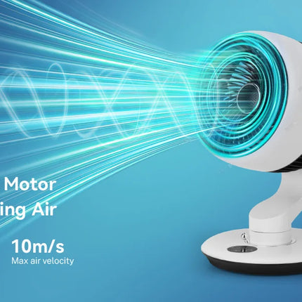 Ventilatore da tavolo USB da 7800 mAh, 5 velocità regolabili, timer 9H e 120° °   Ventilatore Elettrico Oscillante Intelligente da Parete Silenzioso per Cucina e Bagno