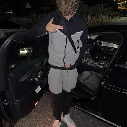 2025 Tracksuits Sports Suit Men's Hoodie Fashion Casual Sports Zipper Jacket Jacket Trousers Suitpant Sets Men New in Men's Sets PlatiNum