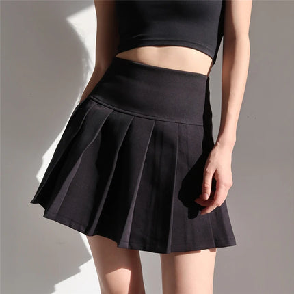 Minigonne Donna 2024 Estate Scuola giapponese Gonne a pieghe Vita alta Kawaii Gonna carina Uniforme Harajuku