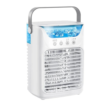 Condizionatore d'aria portatile USB, mini ventilatore rinfrescante, 3 velocità, serbatoio acqua da 650 ml, umidificatore spray, raffrescatore evaporativo silenzioso da tavolo, ventilatore portatile personale, ricaricabile, p