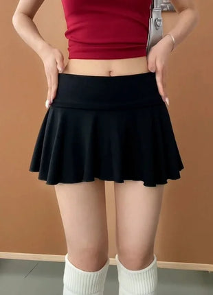 Minigonne Arricciate alla Moda con Vita Alta, Gonne Sportive Slim da Yoga per Donne, Abbigliamento Femminile Estivo Y2K Casual Anti-Esposizione