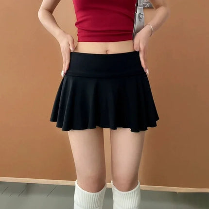 Minigonne Arricciate alla Moda con Vita Alta, Gonne Sportive Slim da Yoga per Donne, Abbigliamento Femminile Estivo Y2K Casual Anti-Esposizione