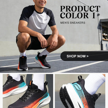 Baasploa Running Shoes Men Carbon Plate Professional Cushioning Anti-slip Sneaker Female Casual Breathable Jogging Sports Shoes PlatiNum