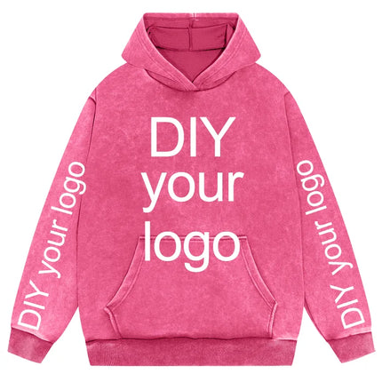 Washed Retro Hoodies 5 Colors 100%Cotton Hoody Customized Personalized Pattern Customization Pullover Team Logo Company Logo