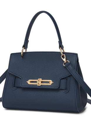 Miss Lulu WOMEN'S PU leather handbag elegant shoulder bag with anti-theft & detachable handles small PlatiNum
