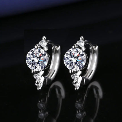 Orecchini in argento sterling 925 gioielli di alta qualità retrò modello semplice orecchini con zirconi bianchi viola vendita calda platinumshop