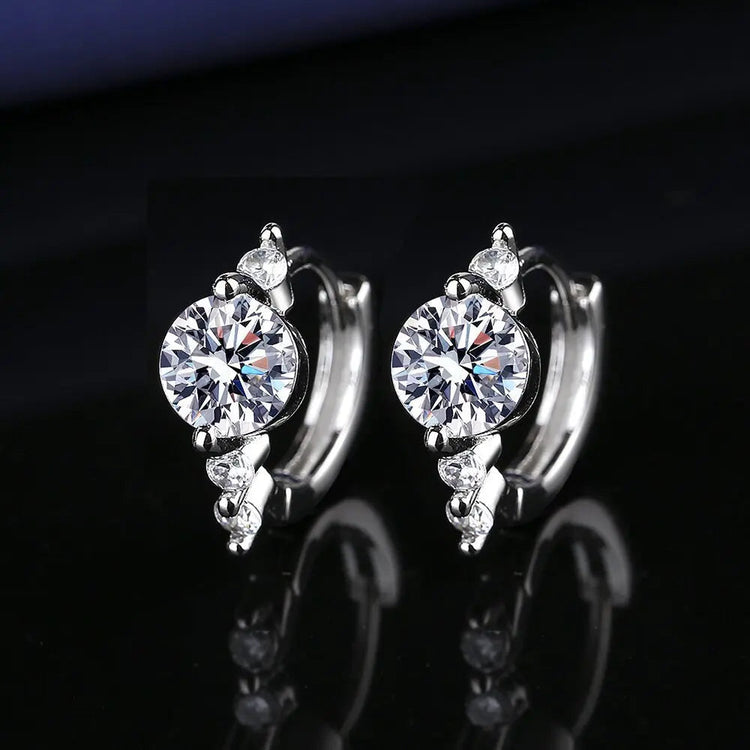 Orecchini in argento sterling 925 gioielli di alta qualità retrò modello semplice orecchini con zirconi bianchi viola vendita calda platinumshop