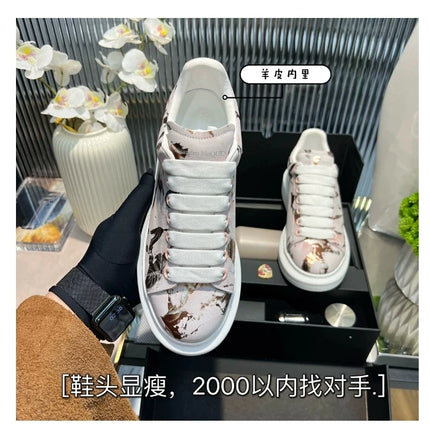 American European Fashion Casual Shoes Unisex White Platform Sneakers Man Sport Shoes In Printing Leather Women Heighten Loafers