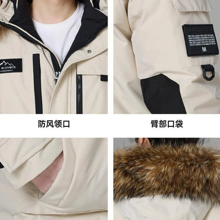 New Winter Mens Hooded Fur Collar Duck Down Coats High Quality Waterproof Coats Fashion Parkas Male Casual Warm Down Jackets