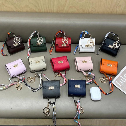 Brand Fashion Coin Purse Luxury Simple Flip Small Bag High-end Bag Pendant Exquisite Lock Silk Scarf Mini Lipstick Headphone Bag PlatiNum