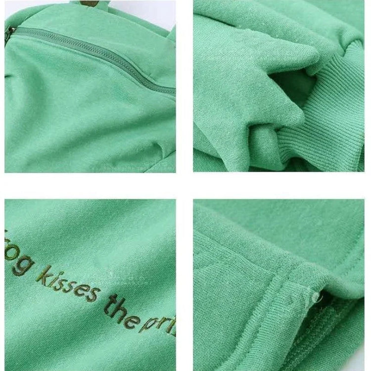Y2K Autumn Winter Unisex Cartoon Frog Fleece Hoodies Loverly Zipper Loose Warm Sweatshirt Full Sleeve Harajuku Hooded Jackets