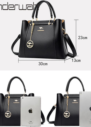 2024 Luxury Women Designer 3 Layers Shoulder Crossbody Sac Ladies Large Capacity Leather Handbags Shopper Brand Messenger Totes PlatiNum