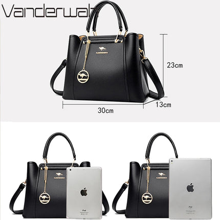 2024 Luxury Women Designer 3 Layers Shoulder Crossbody Sac Ladies Large Capacity Leather Handbags Shopper Brand Messenger Totes PlatiNum