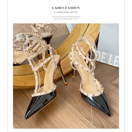 Scarpe da Donna di Design, Lussuose e Sexy con Borchie, Tacchi Alti Estivi, Sandali a Punta Stile Francese, Scarpe da Cerimonia, Zapatos De Mujer platinumshop