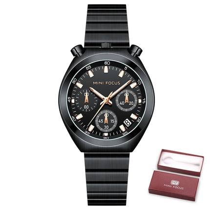 MINI FOCUS Orologio al quarzo verde argento per donna Orologio da polso cronografo con cinturino in acciaio inossidabile moda con lancette luminose Data 0491 platinumshop