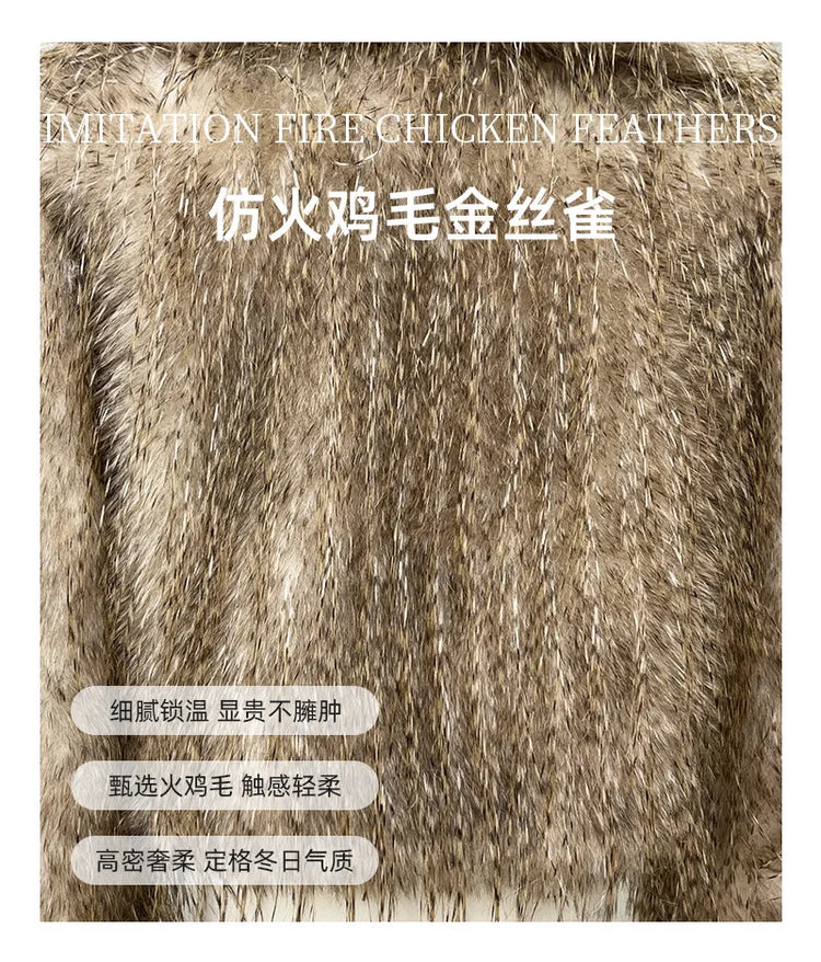 ZADORIN Elegant Big Collar Faux Canary Feathers Fluffy Faux Fur Coat Woman Cropped Fur Jacket Cardigan Winter Clothes Fur Tops