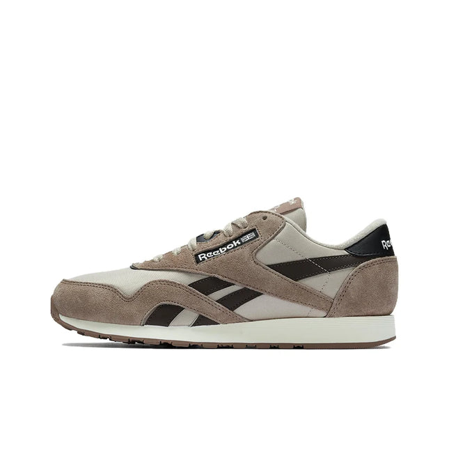 Reebok Classic Nylon Abrasion Resistant Lightweight Wear resistant And Lightweight Low top Running Shoes Men's Brown 100069795