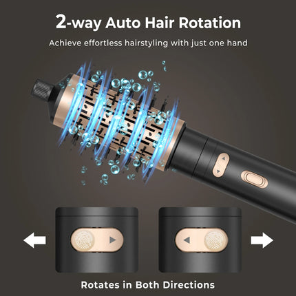 3 in Hair Dryer Brush Rotating Blow Dryer Brush Hot Air Styler Electric Hairdryer Hot Air Spin Brush Set Curling Iron Comb