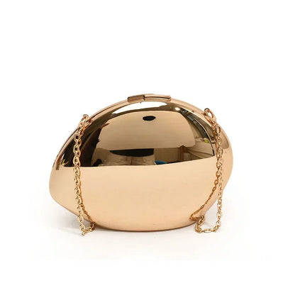 Designer Acrylic Shell Shape Clutch Bag Gold Silver Women Evening Party Bag Cute Shiny Metal Shoulder Crossbody Bags Small Purse PlatiNum