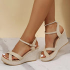Nuovi Sandali Estivi alla Moda, con Zeppa Impermeabile e Plateau, Sandali Romani con Suola Spessa, Scarpe da Donna Taglie Grandi